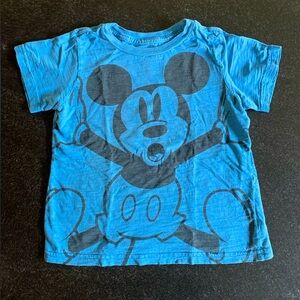 Disney Blue Mickey Mouse T-Shirt Size 4 - Rare!